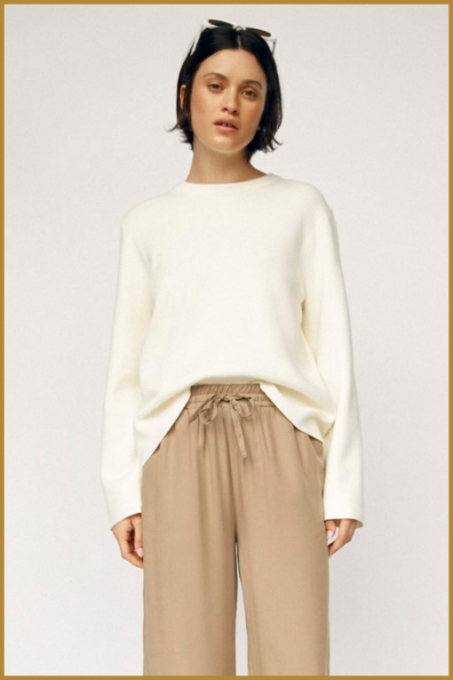 OBJECT - OBJREYNARD SQUARE SLEEVE O-NECK  - OBJ230092 cloud dancer