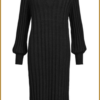 Object - OBJALICE L/S KNIT DRESS - OBJ230041 black
