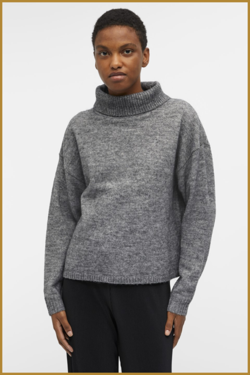 Pullover OBJMINNA - OBJ230071 dark grey melange - Afbeelding 2