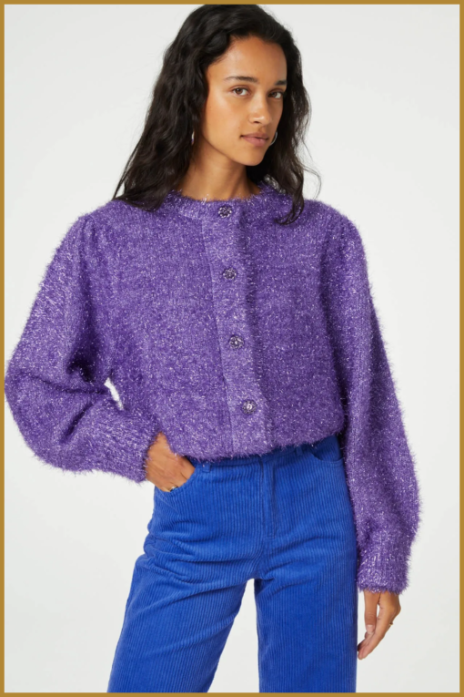 FABIENNE CHAPOT - Kitty cardigan eggplant - FAB230064