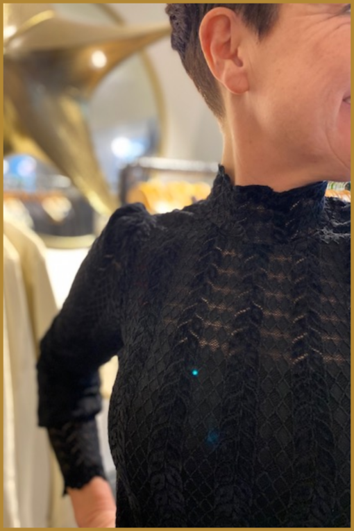 INUZ - Shirt Lace lux zwart -INU230320 - Afbeelding 2
