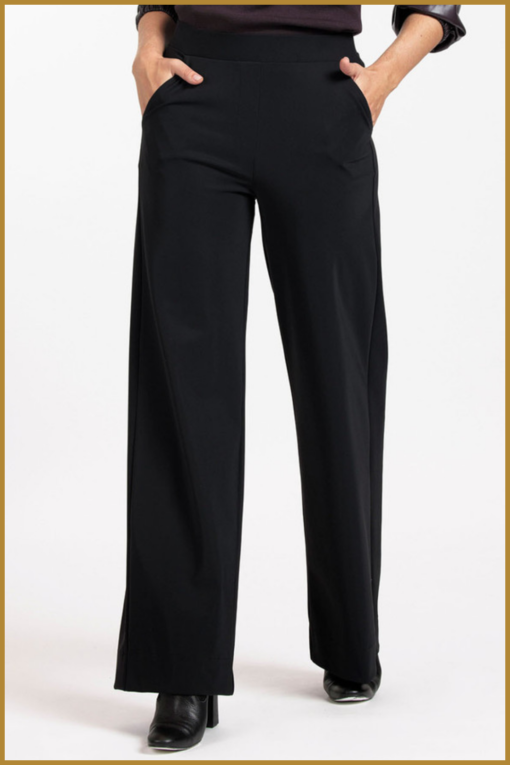 STUDIO ANNELOES -  Lexie bonded trousers black -STU230120