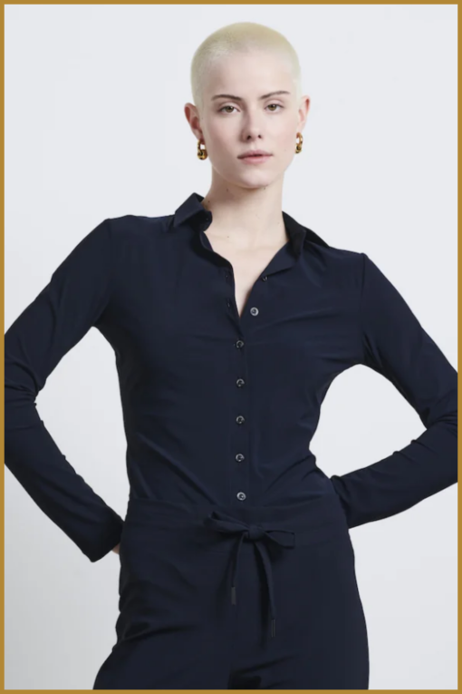 JL - Blouse Betty ls blauw- -JAN230075