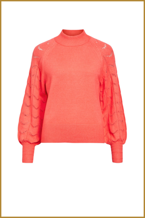 OBJECT - OBJEVA L/S KNIT PULLOVER - OBJ230096 georgia peach melange