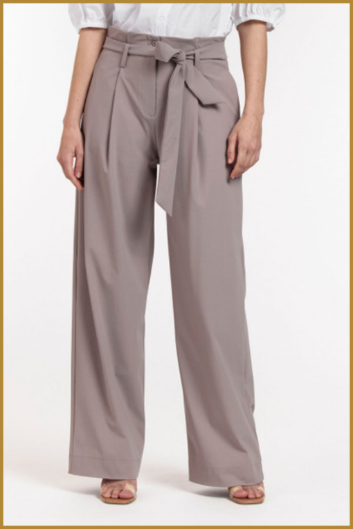 STUDIO ANNELOES - Cara paperbag trousers taupe - STU230059