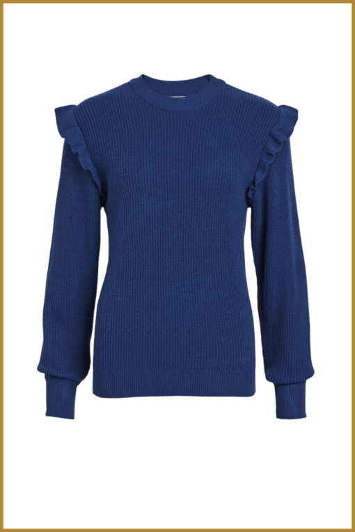 Pullover OBJMALENA ruffle - OBJ230062 estate blue - Afbeelding 2
