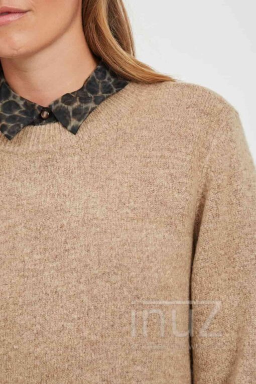 Jurk Objeve nonsia l/s knit dress - OBJ200085 Incense Melange - Afbeelding 5