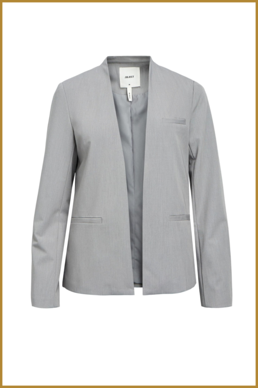 OBJECT - OBJCECILIE L/S BLAZER - OBJ240011 light grey melange