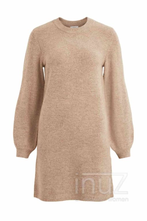 Jurk Objeve nonsia l/s knit dress - OBJ200085 Incense Melange - Afbeelding 2