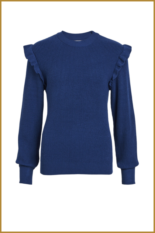 Pullover OBJMALENA ruffle - OBJ230062 estate blue - Afbeelding 3