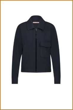 Alternative view of STUDIO ANNELOES -  Mabel bnd rib jacket dark blue -STU240022