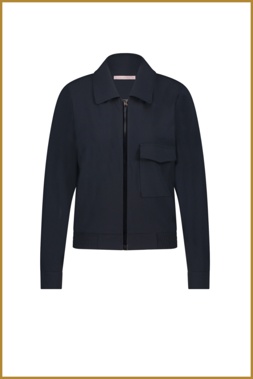 STUDIO ANNELOES -  Mabel bnd rib jacket dark blue -STU240022 - Afbeelding 2