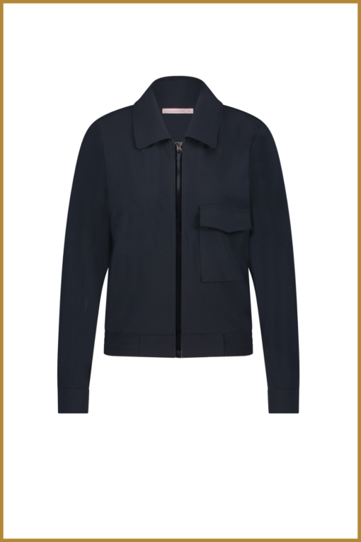 STUDIO ANNELOES - Mabel bnd rib jacket dark blue -STU240022