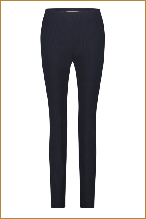 STUDIO ANNELOES - Downstep bnd rib trousers dark blue -STU240021