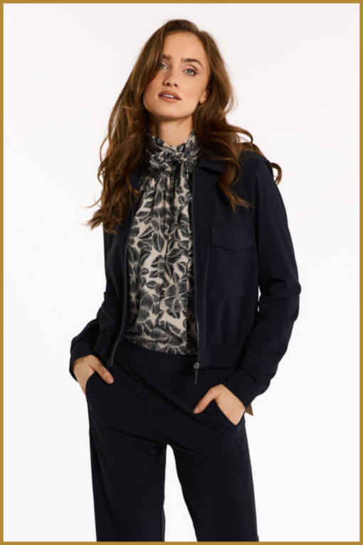 STUDIO ANNELOES -  Mabel bnd rib jacket dark blue -STU240022