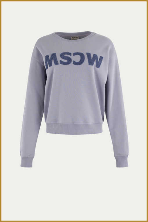MSCW - Sweater Logo dark lavender solid - MOS240118