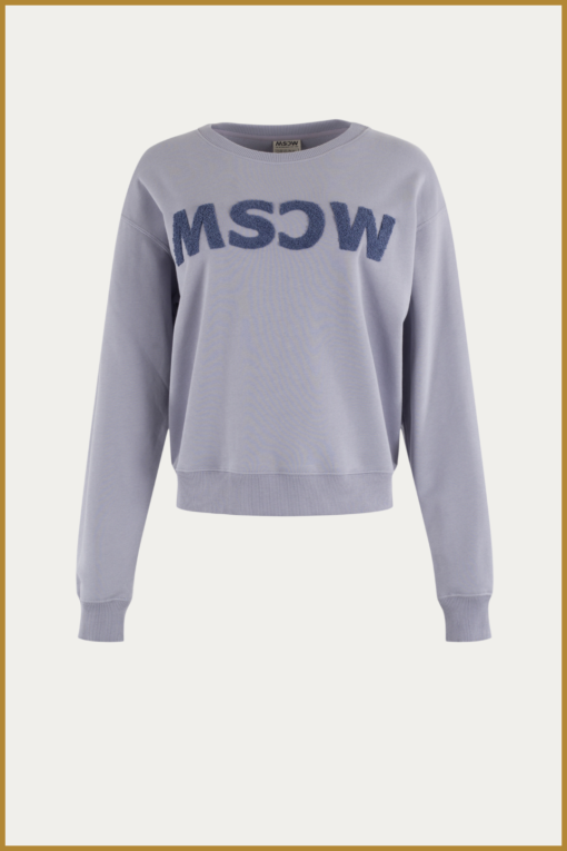 MSCW - Sweater Logo dark lavender solid - MOS240118 - Afbeelding 2