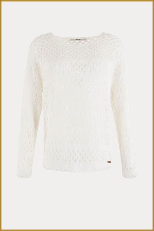 MSCW -  Pullover Rihab offwhite solid - MOS240103 - Afbeelding 2