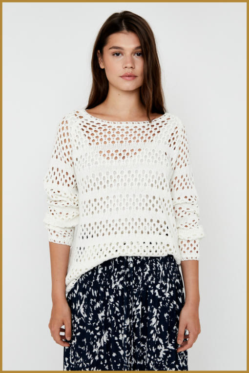 MSCW -  Pullover Rihab offwhite solid - MOS240103