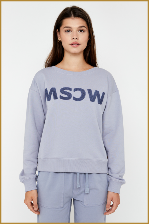 MSCW - Sweater Logo dark lavender solid - MOS240118