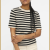 OBJECT - OBJESTER S/S NEW KNIT PULLOVER - OBJ240014 sandshell black