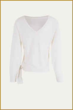 Alternative view of MSCW -  Pullover Alicia offwhite solid - MOS240106