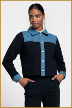 Studio Anneloes - Felicia denmi knit jacket - STU240014 mid jeans