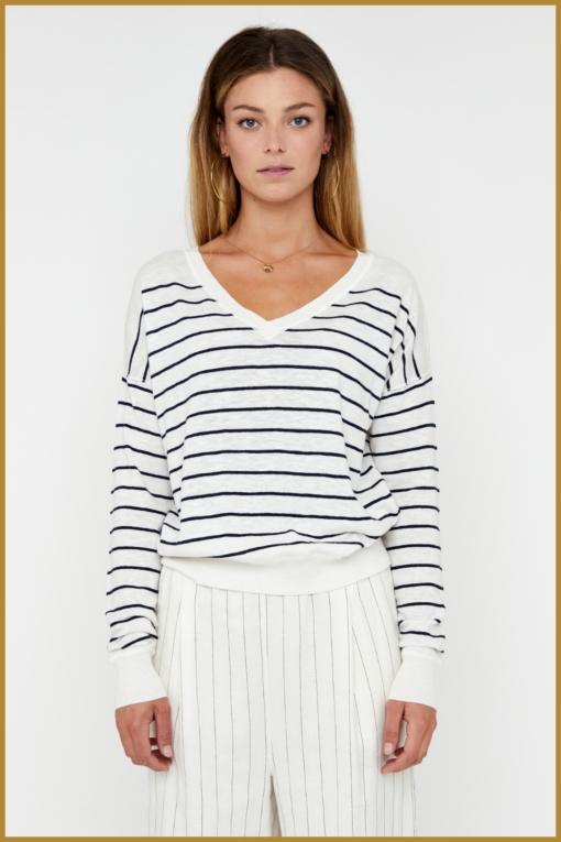 MSCW -  Pullover Estella nave stripe - MOS240097