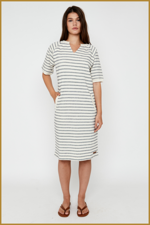 MSCW- Jurk Wild navy stripe - MOS240096