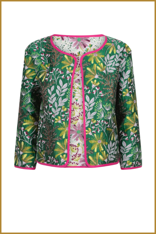 YDENCE- Jacket Yasmin fucsia green -YDE240009