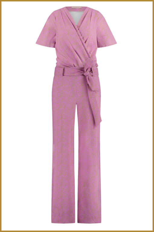 STUDIO ANNELOES - Mia snake jumpsuit lila pink clay-STU240031