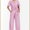 STUDIO ANNELOES - Mia snake jumpsuit lila pink clay-STU240031