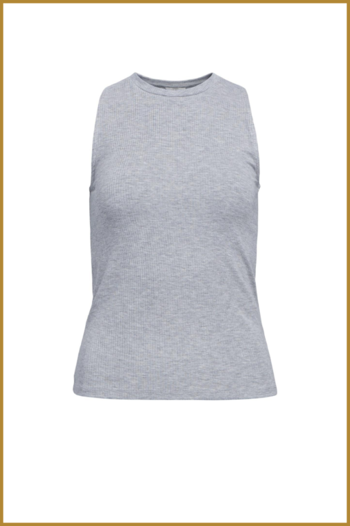 OBJECT - OBJJAMIE S/L TANK TOP - OBJ240020 light grey melange - Afbeelding 2
