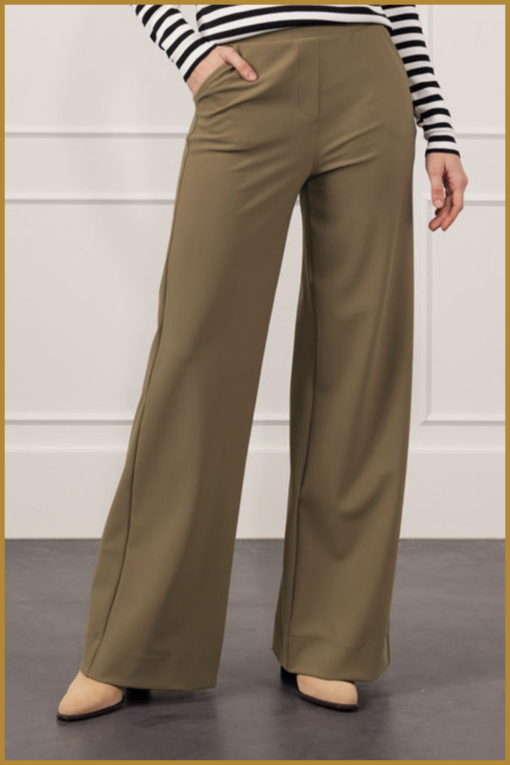 STUDIO ANNELOES - Lexie bonded trousers earth -STU240045