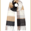 INUZ - |Scarf colored areas - beige/black-YEH230032