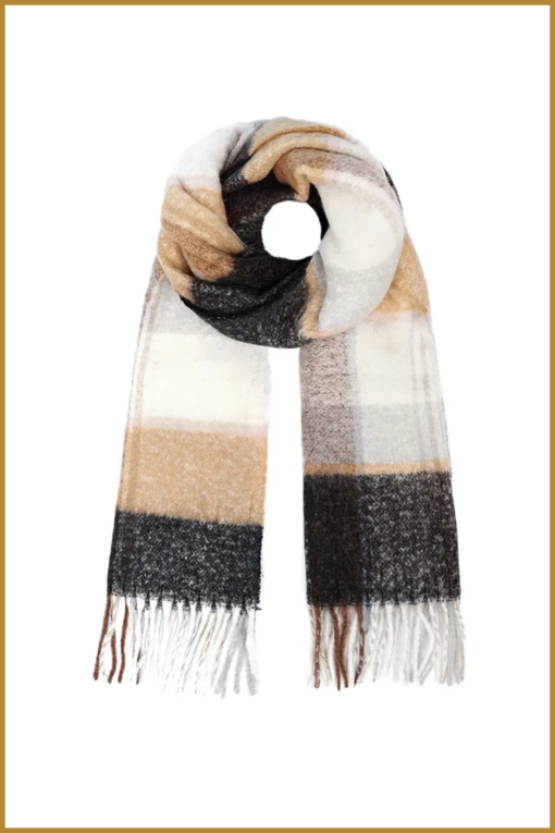 INUZ - |Scarf colored areas - beige/black-YEH230032
