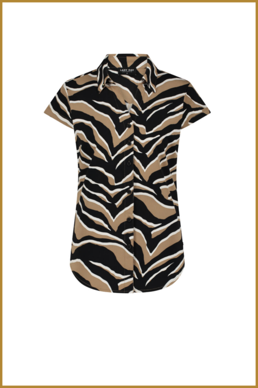 Lady day - Blouse Suzy cap - MYP240038 zebra print camel