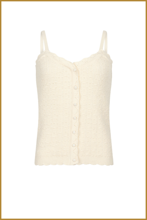 YDENCE -  Knitted top Kathleen ecru -YDE240029