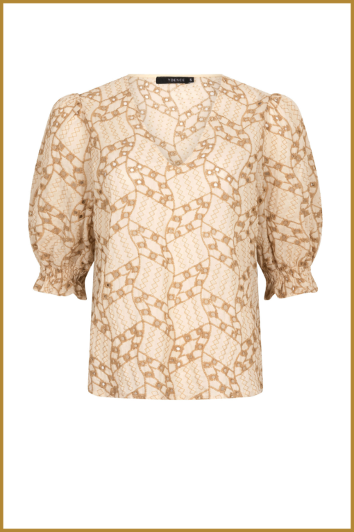 YDENCE - Top Ada beige -YDE240043 - Afbeelding 2