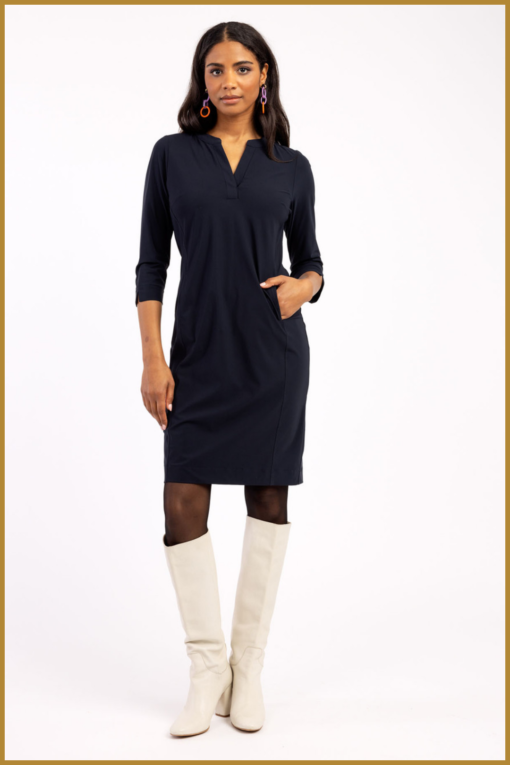 STUDIO ANNELOES- Simplicity dress zwart -STU240052X - Afbeelding 2