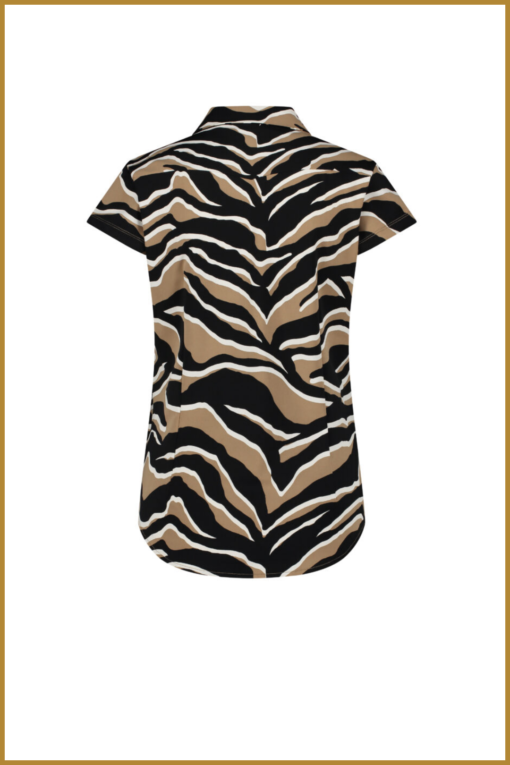 Lady day - Blouse Suzy cap - MYP240038 zebra print camel - Afbeelding 2