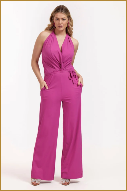 STUDIO ANNELOES -  Elena halter jumpsuit new fucsia -STU240039