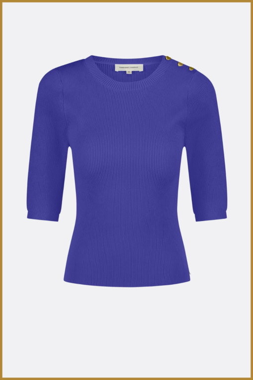FABIENNE CHAPOT - Lillian Slim SS Pullover greco blue -FAB240062 - Afbeelding 2
