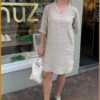 INUZ - Jurk Mia zand-INU240247