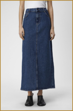 OBJECT -  Objellen mw long denim skirt blauw -OBJ240033