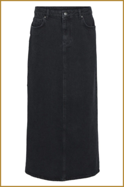 Alternative view of OBJECT - Objellen mw long denim skirt zwart -OBJ240034