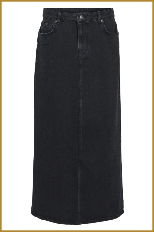 OBJECT - Objellen mw long denim skirt zwart -OBJ240034 - Afbeelding 2