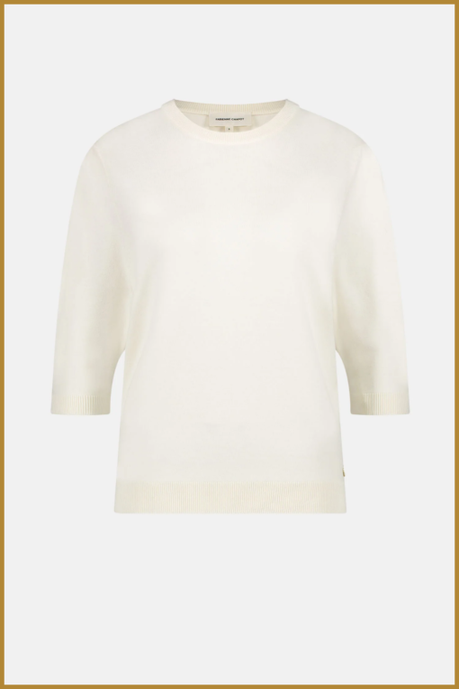 FABIENNE CHAPOT - Molly Button SS Pullover cosy white -FAB240063 - Afbeelding 2