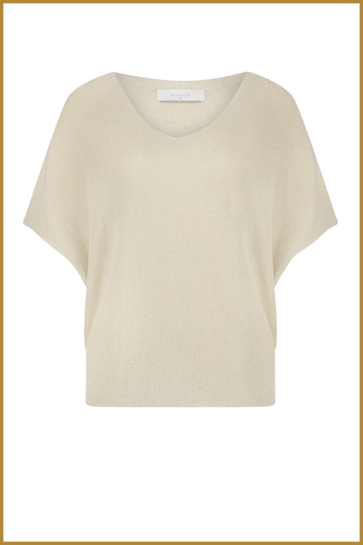 NUKUS - Dina Top Lurex Off White-NUK240001 - Afbeelding 2