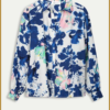 POM - Blouse violet crane birds blue -blue -POM240010